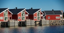 Rote Häuser in Norwegen
